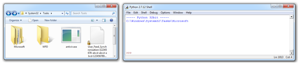 Windows Explorer (64bit) vs Python application (32bit)